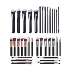 ROVIPOT Makeup Brushes, 14 Pcs Professional Premium Synthetic Makeup Brush Set with Case, Foundation Kabuki Eye Travel Make up Brushes sets (Black Gold)