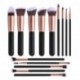 ROVIPOT Makeup Brushes, 14 Pcs Professional Premium Synthetic Makeup Brush Set with Case, Foundation Kabuki Eye Travel Make up Brushes sets (Black Gold)