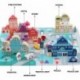 puppycute Wooden Blocks, Preschool Learning Educational Toys, 120Pcs Wooden Toddler Toys with City Map Construction, Stacking Blocks for 3+ Years Old Kids Boys Girls Children (Multicolored)