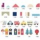 puppycute Wooden Blocks, Preschool Learning Educational Toys, 120Pcs Wooden Toddler Toys with City Map Construction, Stacking Blocks for 3+ Years Old Kids Boys Girls Children (Multicolored)