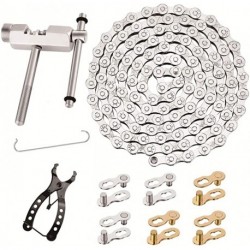 younforee Multi-Function Bike Mechanic Repair Kit - Chain Breaker and Chain Checker Include 3 Pairs Bicycle Missing Link for 6, 7, 8 Speed Chain, Speed Bike Chain 1/2 x 3/32 Inch Links，Reusable