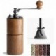Beorlen Hand-operated coffee grinders Wooden Mill with Cast Iron Burr, Large Capacity Hand Crank, Portable Travel Camping Adjustable (Brown wood)
