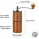 Beorlen Hand-operated coffee grinders Wooden Mill with Cast Iron Burr, Large Capacity Hand Crank, Portable Travel Camping Adjustable (Brown wood)