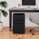 MaxLite 3 Drawer Mobile File Cabinet with Lock, Under Desk Metal Filing Cabinet for Legal/Letter/A4 File, Fully Assembled Except Wheels, Black