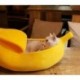 LAUREATE Stylish Pet Dog Cat Banana Bed House Pet Boat Dog Cute Cat Snuggle Bed Soft Yellow cat Bed Sleep Nest for Cats Kittens