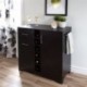 MaxDuty Bar Cabinet with Bottle and Glass Storage, Black Oak