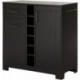MaxDuty Bar Cabinet with Bottle and Glass Storage, Black Oak