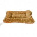 AIMerss Crate Mat, Dog Bed, Cushioned, Durable Plush, Soft, Textured, Bolstered, Brownish yellow, Small (20x14.5)