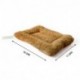 AIMerss Crate Mat, Dog Bed, Cushioned, Durable Plush, Soft, Textured, Bolstered, Brownish yellow, Small (20x14.5)