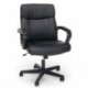 Hciszl Collection Bonded Leather Executive Chair with Arms, in Black 