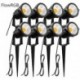 FlowRGB 5W LED Landscape Lights 12V 24V Garden Lights Waterproof Warm White Walls Trees Flags Outdoor Landscape Spotlights with Stakes (8 Pack)
