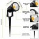 FlowRGB 5W LED Landscape Lights 12V 24V Garden Lights Waterproof Warm White Walls Trees Flags Outdoor Landscape Spotlights with Stakes (8 Pack)