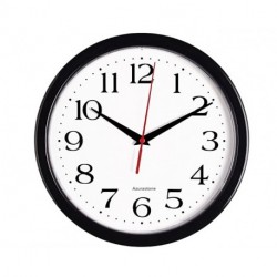 Azurastone Black Wall Clock Silent Non Ticking - 10 Inch Quality Quartz Battery Operated Round Easy to Read Home/Office/Classroom/School Clock