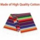 KUANZHAI Serape Table Runner 14 x 84 Inch for Mexican Party Wedding Decorations Outdoor Picnics Dining Table, Fringe Cotton Handwoven Table Runners