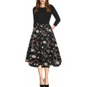 YELANG Women's Vintage Patchwork Pockets Puffy Swing Casual Party Dress OX165