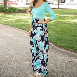 MNIDCA Plus Size Hippie Boho Womens Casual Summer Floral Party Dress Beach Long Maxi Dress