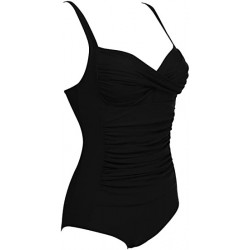 ANMVVK Womens One Piece Swimsuit Elegant Inspired Vintage Pin up Monokinis Tummy Control Swimwear Shirred Bathing Suits