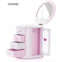 Lenway Musical Jewelry Box Necklace Storage Case Women Kids Jewelry Organizer Box