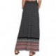Molilingte Women's Boho Vintage Print Pockets Side A Line Maxi Skirt