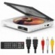 Omotovic Super Mini CD DVD Player with Built-in Speaker, HDMI AV Output Portable Palm-Size DVD CD Player All Region Free, HD 1080P, USB Supported, HDMI/AV Cables Included