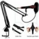 Omotovic Heavy Duty Microphone Arm Stand, Adjustable Suspension Boom Scissor Mic Stand with Dual Layered Mic Pop Filter, 3/8" to 5/8" Screw Adapter Clip for Blue Yeti Snowball, Yeti Nano, Yeti x and other Mic