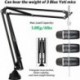 Omotovic Heavy Duty Microphone Arm Stand, Adjustable Suspension Boom Scissor Mic Stand with Dual Layered Mic Pop Filter, 3/8" to 5/8" Screw Adapter Clip for Blue Yeti Snowball, Yeti Nano, Yeti x and other Mic