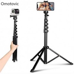 Omotovic 62" Phone Tripod Accessory Kits, Camera & Cell Phone Tripod Stand with Bluetooth Remote and Universal Tripod Head Mount, Perfect for Selfies/Video Recording/Vlogging/Live Streaming