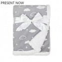 PRESENT NOW Heavenly Soft Chenille Sherpa Receiving Blanket, 3D Gray, 30" x 35", for Boys and Girls