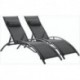 Ulsum Outdoor  Patio Chaise Lounge Chair Aluminum 3 Set 