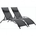 Ulsum Outdoor  Patio Chaise Lounge Chair Aluminum 3 Set 