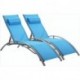 Ulsum Outdoor  Patio Chaise Lounge Chair Aluminum 3 Set 