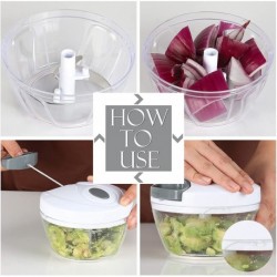Aendu  Hand operated food grinders,Portable Mini Garlic Grinder ,  Manual Food Processor Portable Speed Vegetable Cutter for Veggies