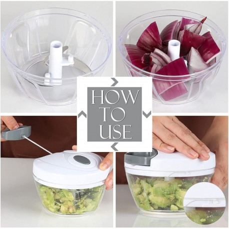 Aendu  Hand operated food grinders,Portable Mini Garlic Grinder ,  Manual Food Processor Portable Speed Vegetable Cutter for Veggies
