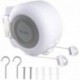 Doern  Clothesline,Retractable Clothesline, Wall-Mounted Portable Easy Installation Washing Lines Rope (98FT White)