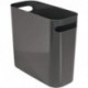 GFABUT Slim Plastic Rectangular Small Trash Can Wastebasket, Garbage Container Bin with Handles for Bathroom, Kitchen, Home Office, Dorm, Kids Room - 10" High, Shatter-Resistant - Slate Gray