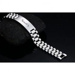senchoy  Stainless steel jewelry bracelets,Masculine Watch Band Stainless Steel Link Bracelet