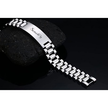 senchoy  Stainless steel jewelry bracelets,Masculine Watch Band Stainless Steel Link Bracelet