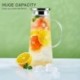 Holfcitylf   High Borosilicate Glass Carafe Set of 2 with Stainless Steel Flip-top Lid-1.4 Liter 47 Ounces 