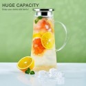 Holfcitylf   High Borosilicate Glass Carafe Set of 2 with Stainless Steel Flip-top Lid-1.4 Liter 47 Ounces 