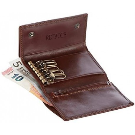RETAOCE 1178 Leather Key Case Wallet/Key Holder Wallet/Coin Purse