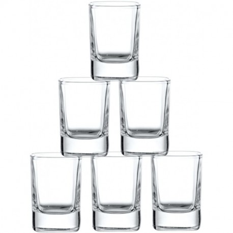 GJBKSN 6-Pack Heavy Base Shot Glass Set, 2-Ounce Shot Glasses