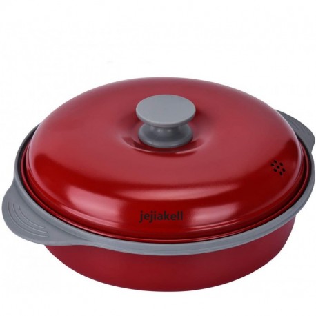 jejiakell  Cookware for use in microwave ovens,Deluxe Nonstick Microwave Crisper Pan/7.5 Inch, grill pan with Lid for Pizza, Steak, Chicken, French Fries