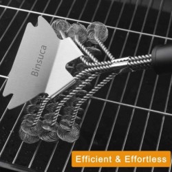 Binsuca  Cleaning brushes for barbecue grills- Safe Wire Stainless Steel BBQ Brush - Barbecue Cleaning Grill Brush for Gas/Charcoal Grilling Grates