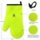 DACOSE  Silicone Oven Mitts,Non-Slip Kitchen Cooking Oven Mitts with Quilted Liner (Green)
