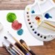 Techicon  Non-metal pallets(Pack of 2) - Plastic Artist Paint Color Mixing Trays - Kids- Acrylic, Oil, Watercolor