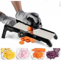 Tasipo  Vegetable slicers-Adjustable Kitchen Vegetable Slicer For Potatoes and Onion,French fries, carrots(Black)
