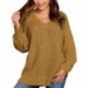 SDOHIG Women’s Winter Fuzzy Popcorn Sweater V Neck Long Sleeves Loose Fit Sweatshirt Solid Tops Pullover