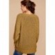 SDOHIG Women’s Winter Fuzzy Popcorn Sweater V Neck Long Sleeves Loose Fit Sweatshirt Solid Tops Pullover