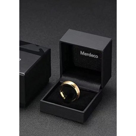 Merdeco 6mm 8mm Tungsten Carbide Ring 14K Gold Matte Brushed Wedding Band Comfort Fit