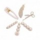 Furuida  Metal Hair Barrettes, Pearl Hair Clips Pins Hairpins for Women Girls Girlfriend Ladies Long Short Hair Elegant (6 PCS )